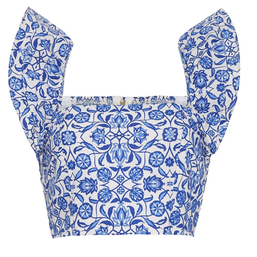 NWT Cara Cara Darby Flutter Sleeve Cotton Crop Top